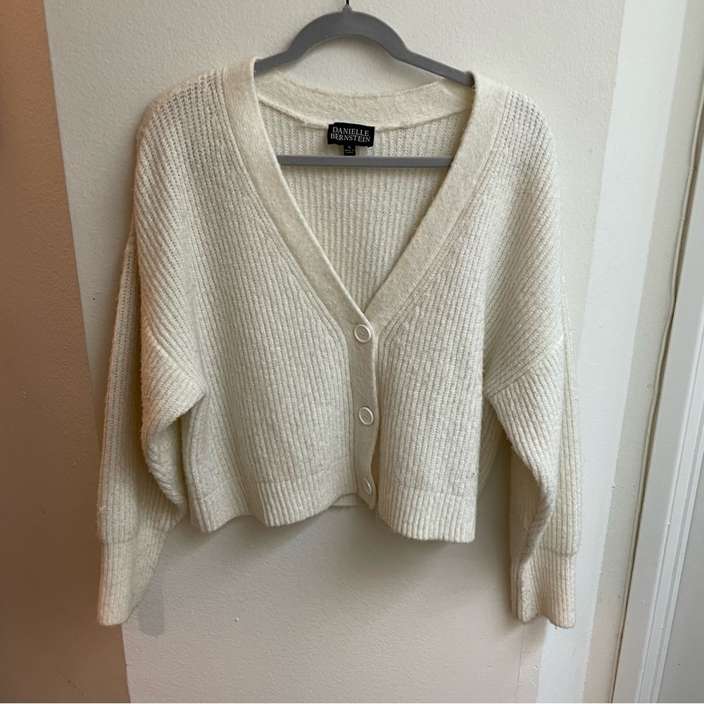 DANIELLE BERNSTEIN Cream Cardigan Sweater